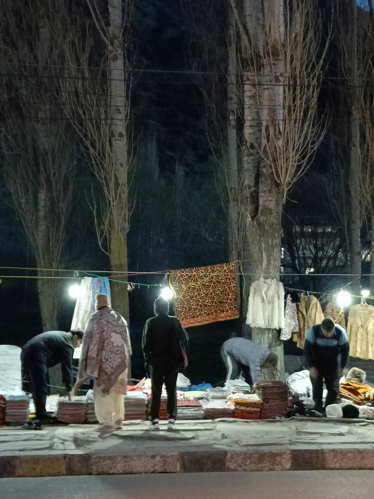 Traditional goods in a market stall in Srinagar