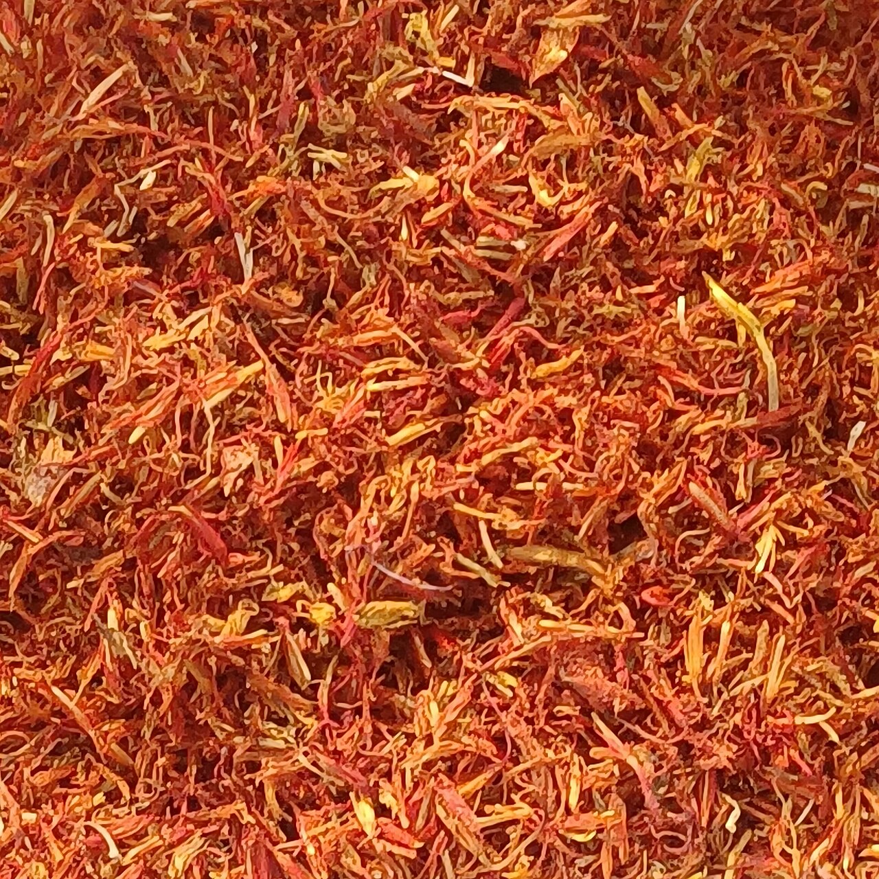 Piles of dried saffron ready for packaging