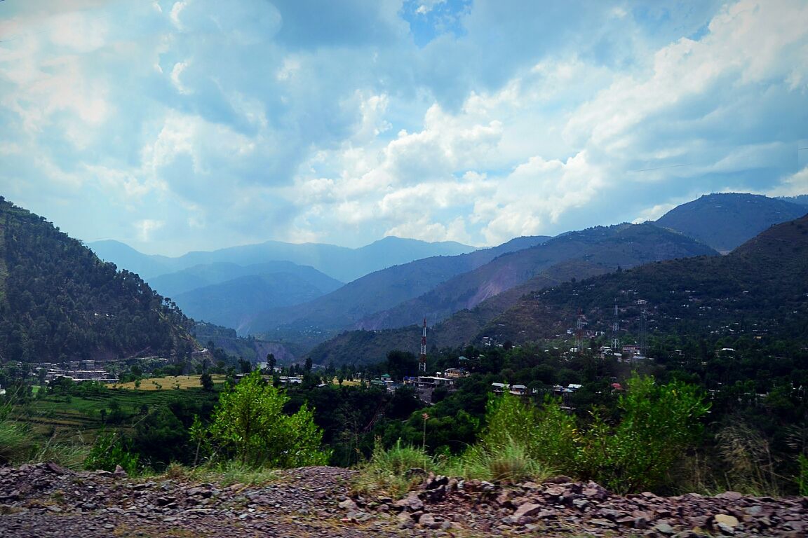 Sunset over a valley in Kashmir