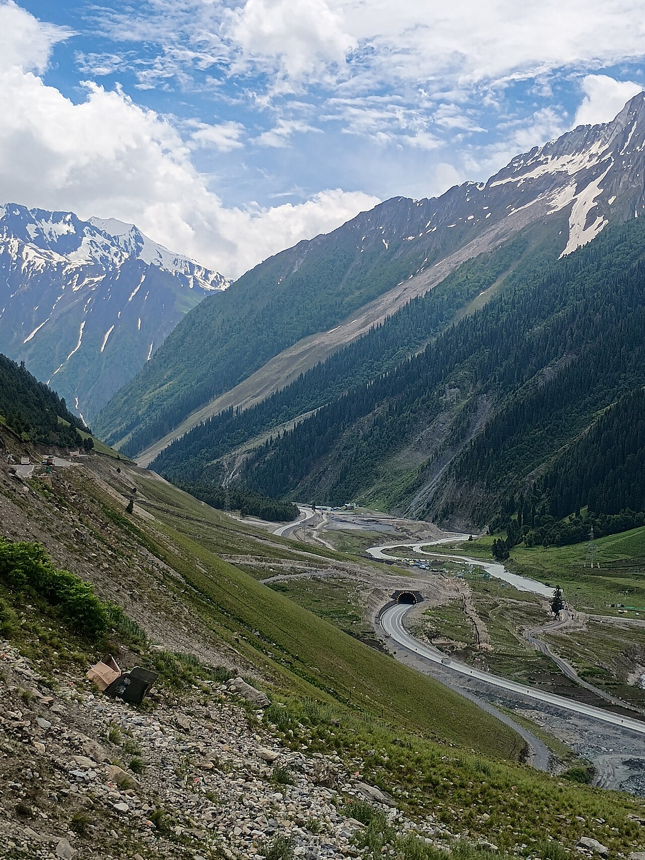 A winding mountain road in the Jammu region