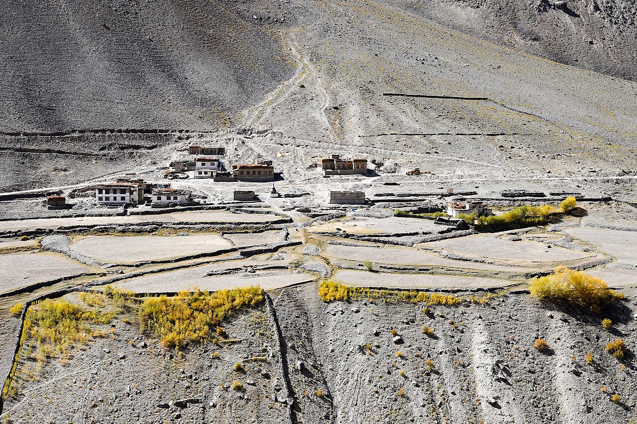 A small village near the confluence of the Indus and Zanskar rivers.