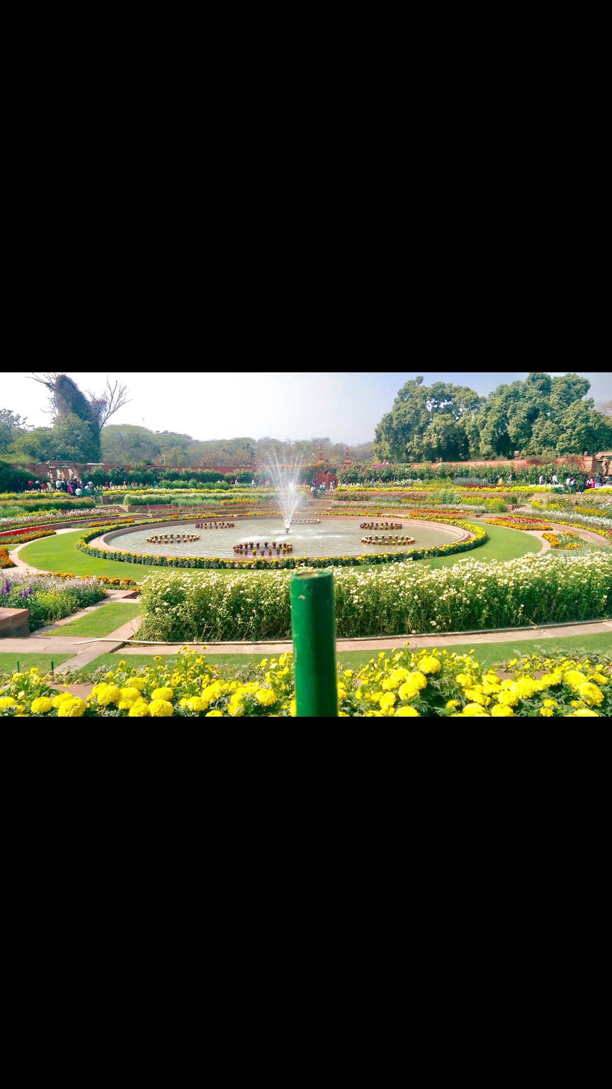 The symmetrical layout of a Mughal garden.