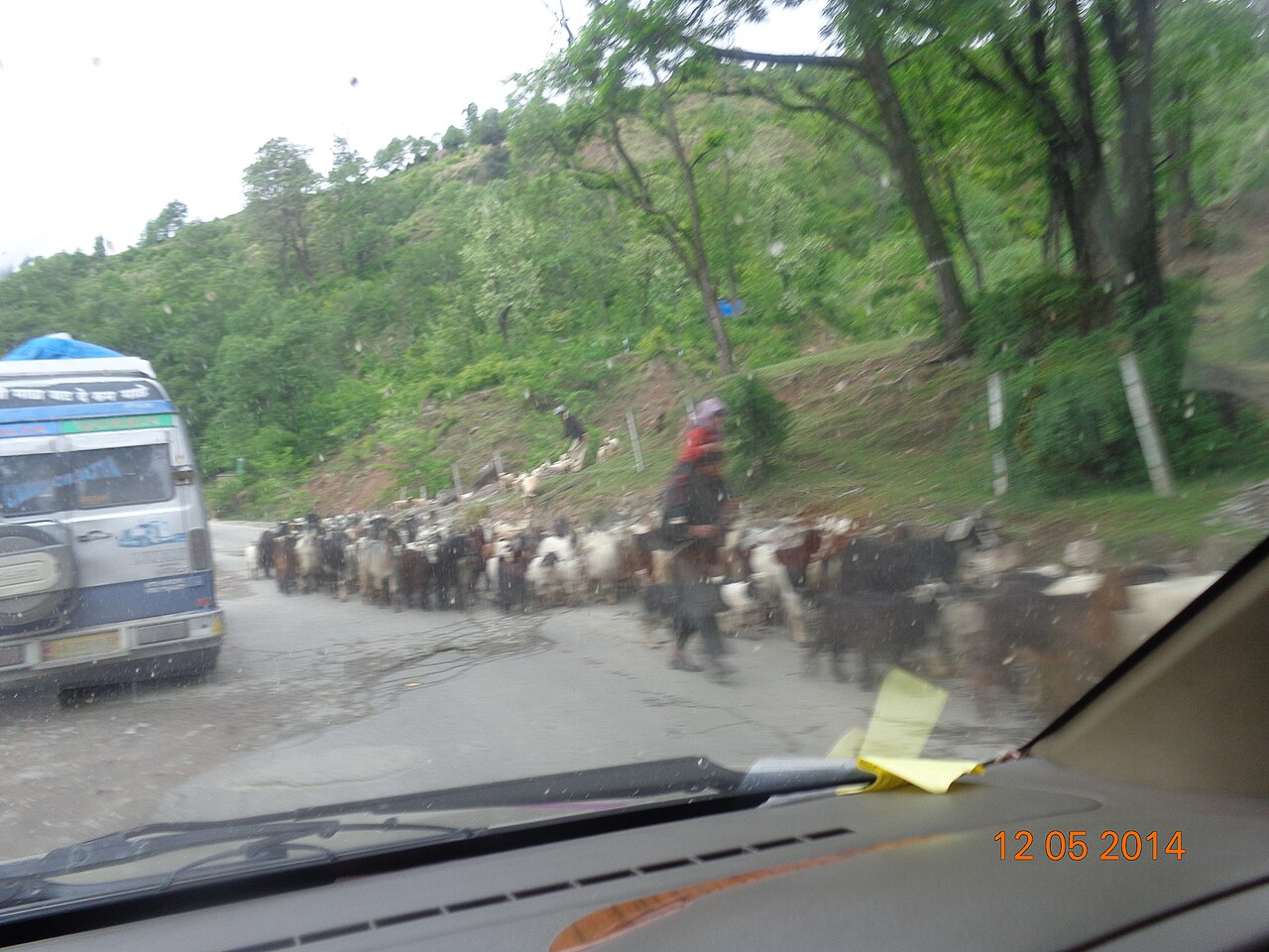 Green mountain valley landscape in southern Kashmir