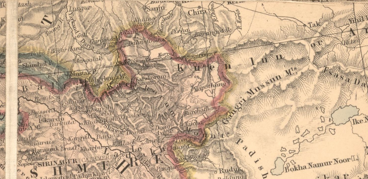 A map of the Ladakh region showing Leh