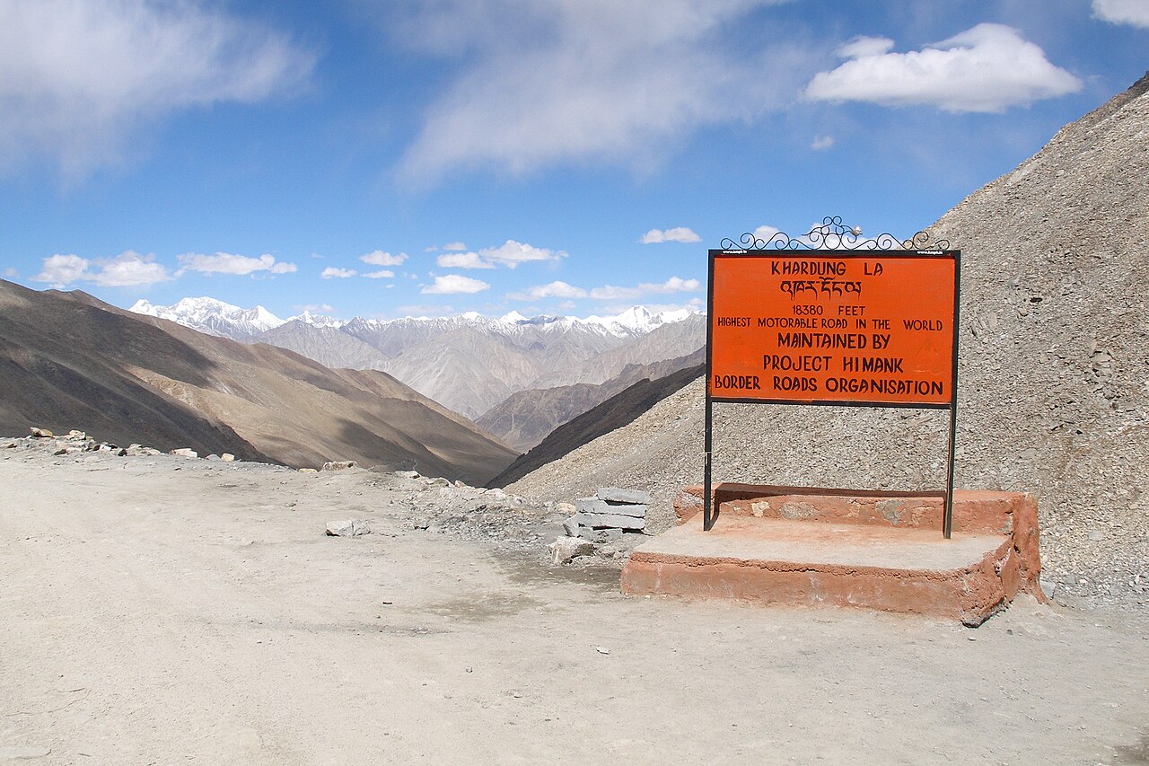 Winding road through Ladakh mountains