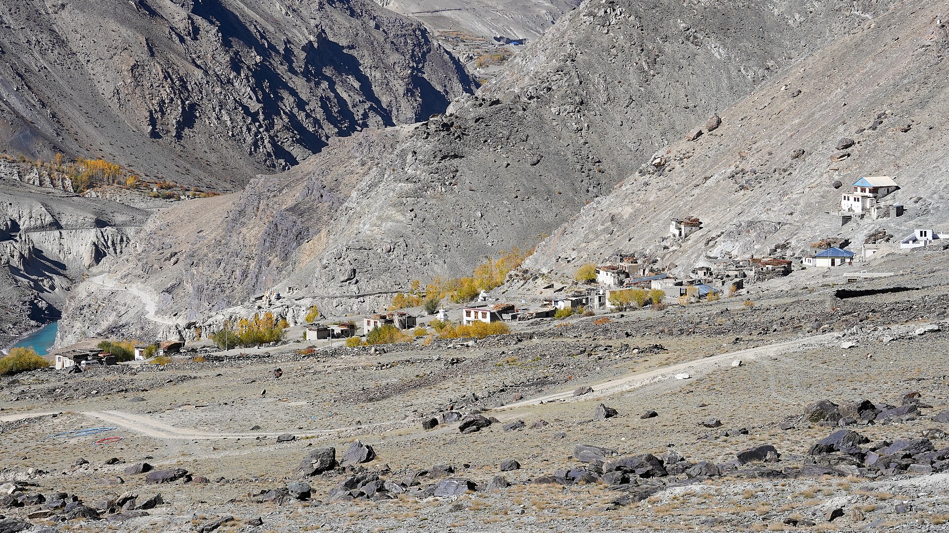 A winding mountain road heading towards Padum