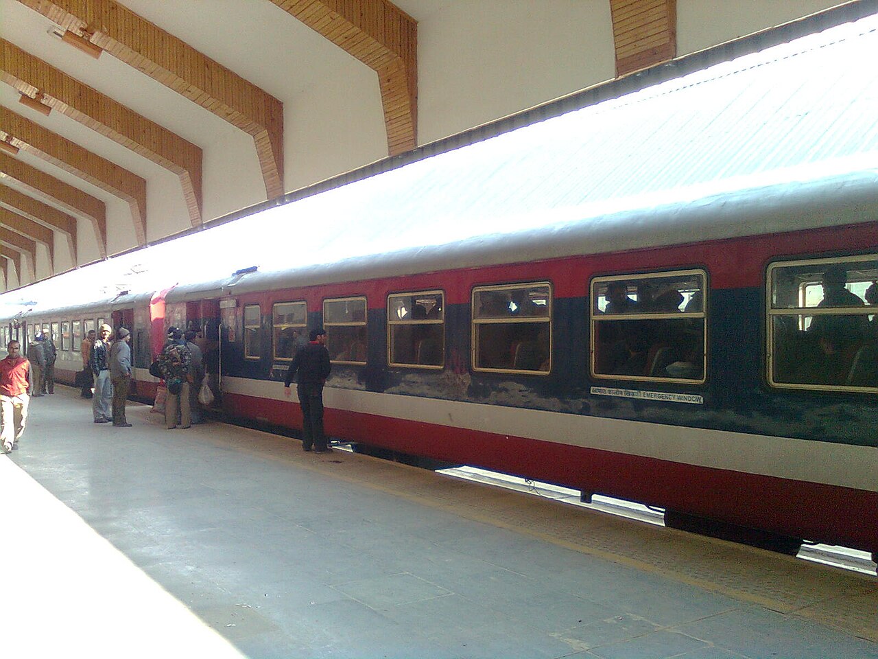Train crossing a bridge in Kashmir