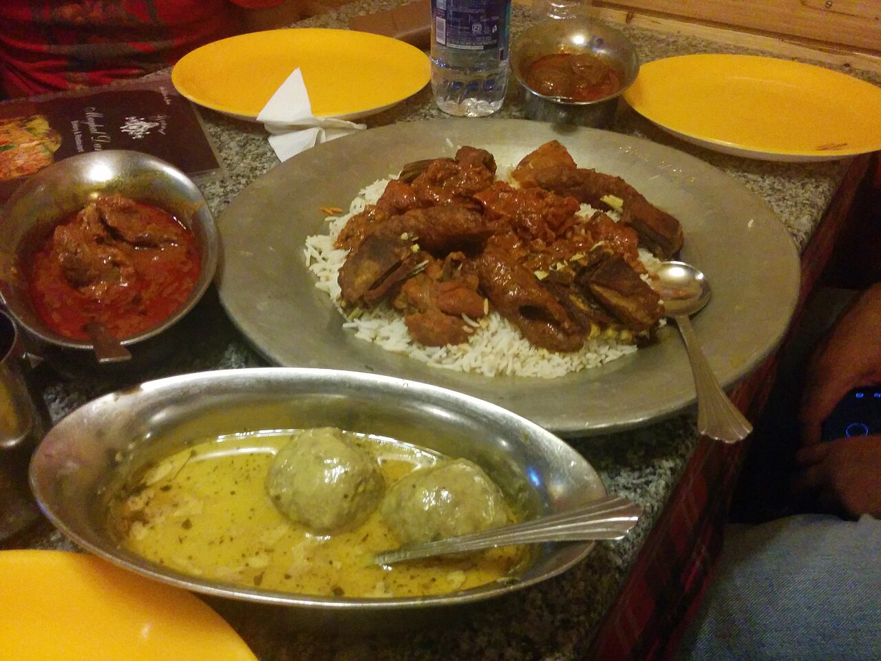Traditional Kashmiri Wazwan platter.