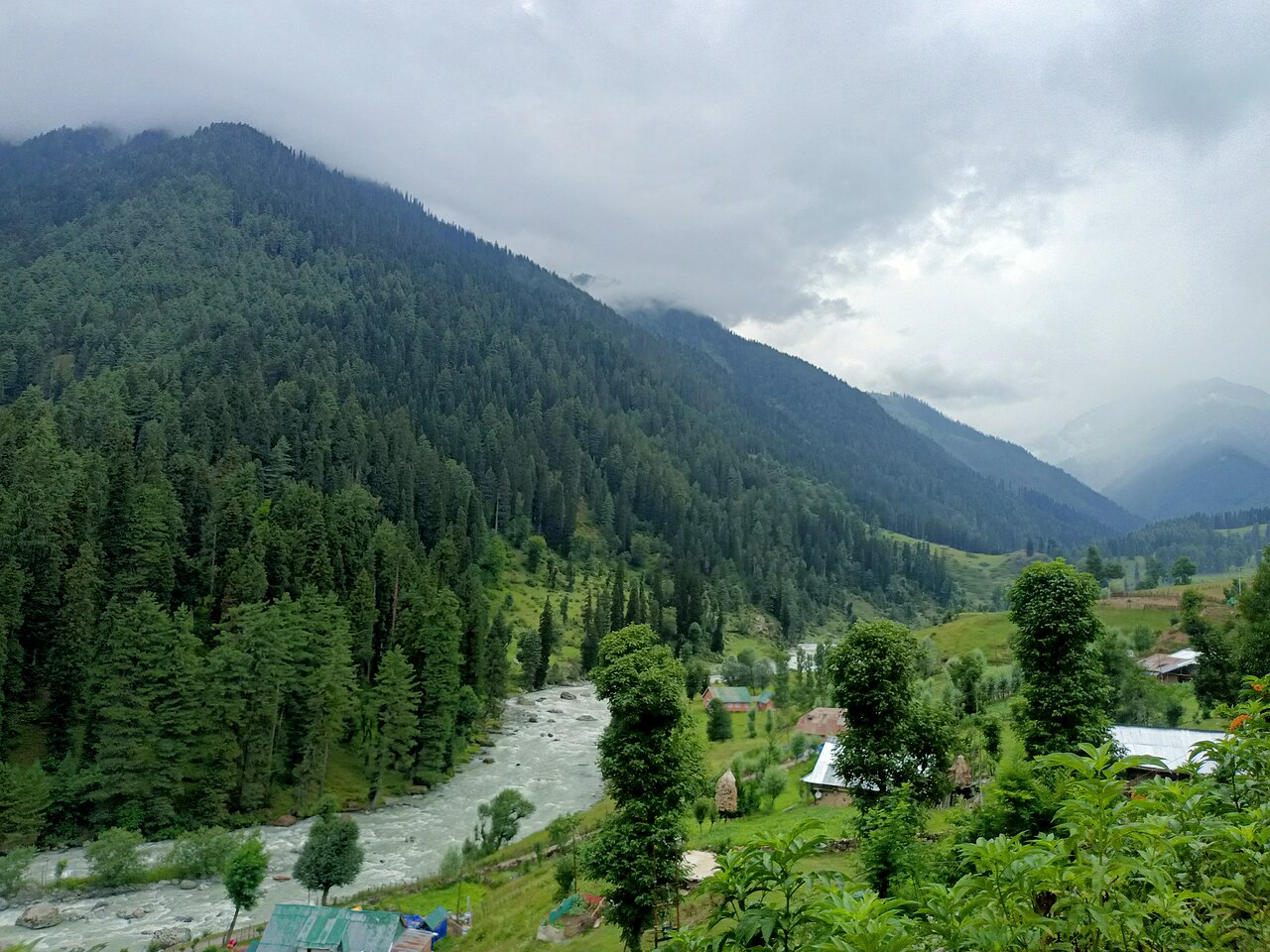 River gorge view from a mountain road in Kashmir