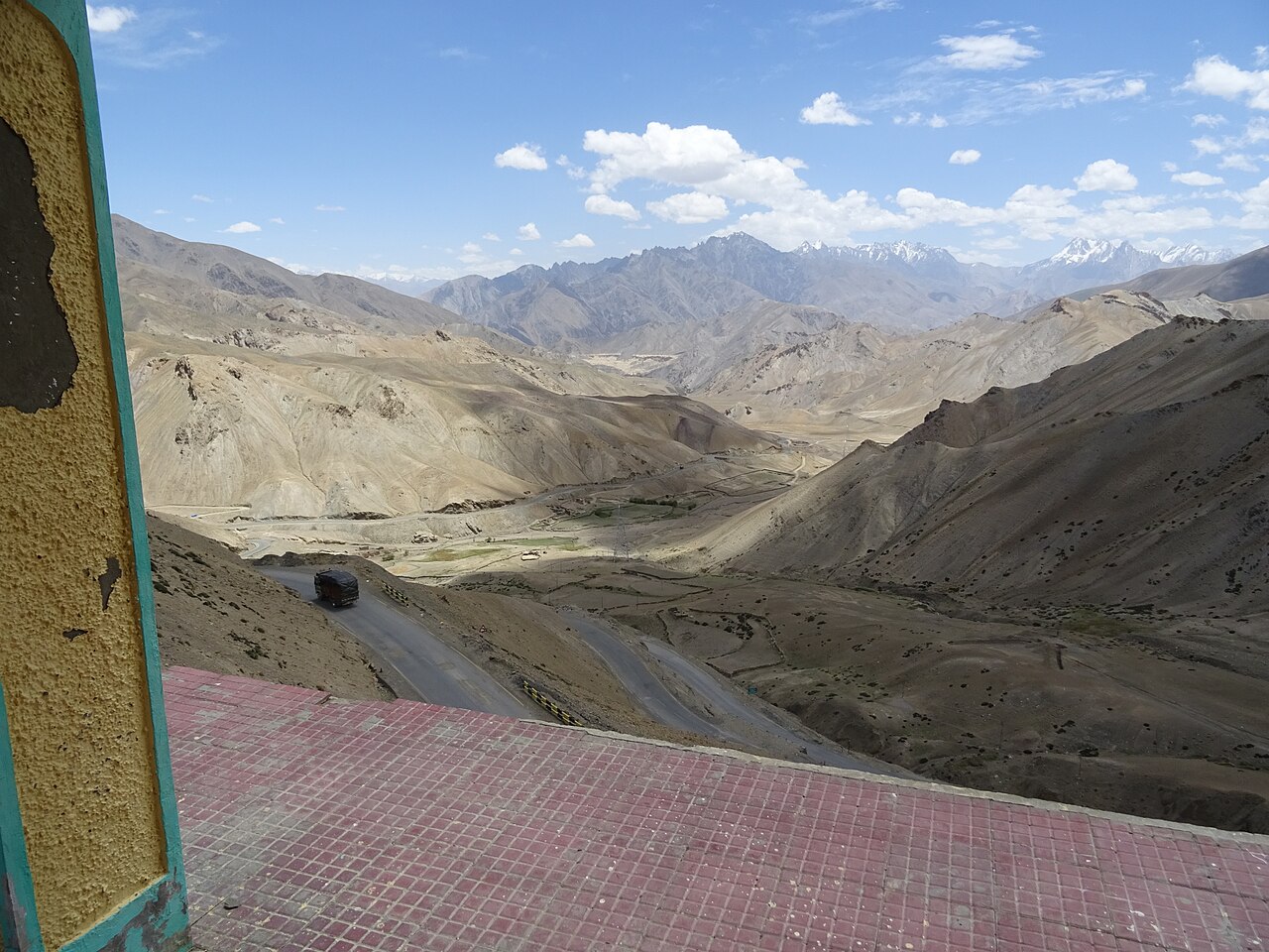 Rugged mountain terrain and winding road at Zojila pass