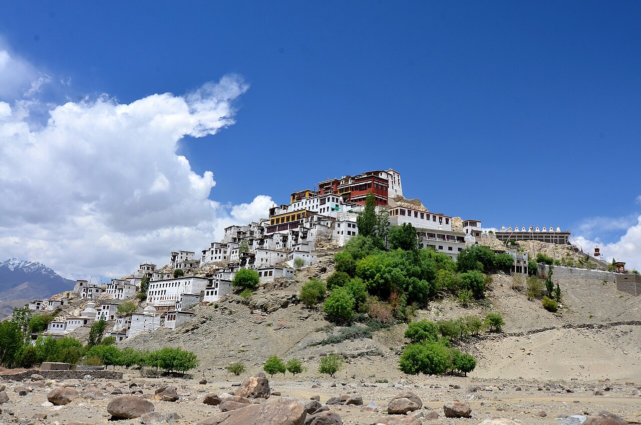 High altitude desert road landscape in Ladakh