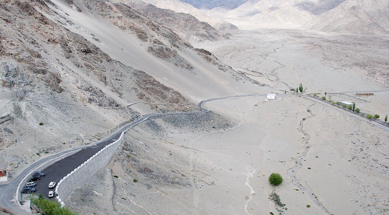 Winding road through the Himalayas