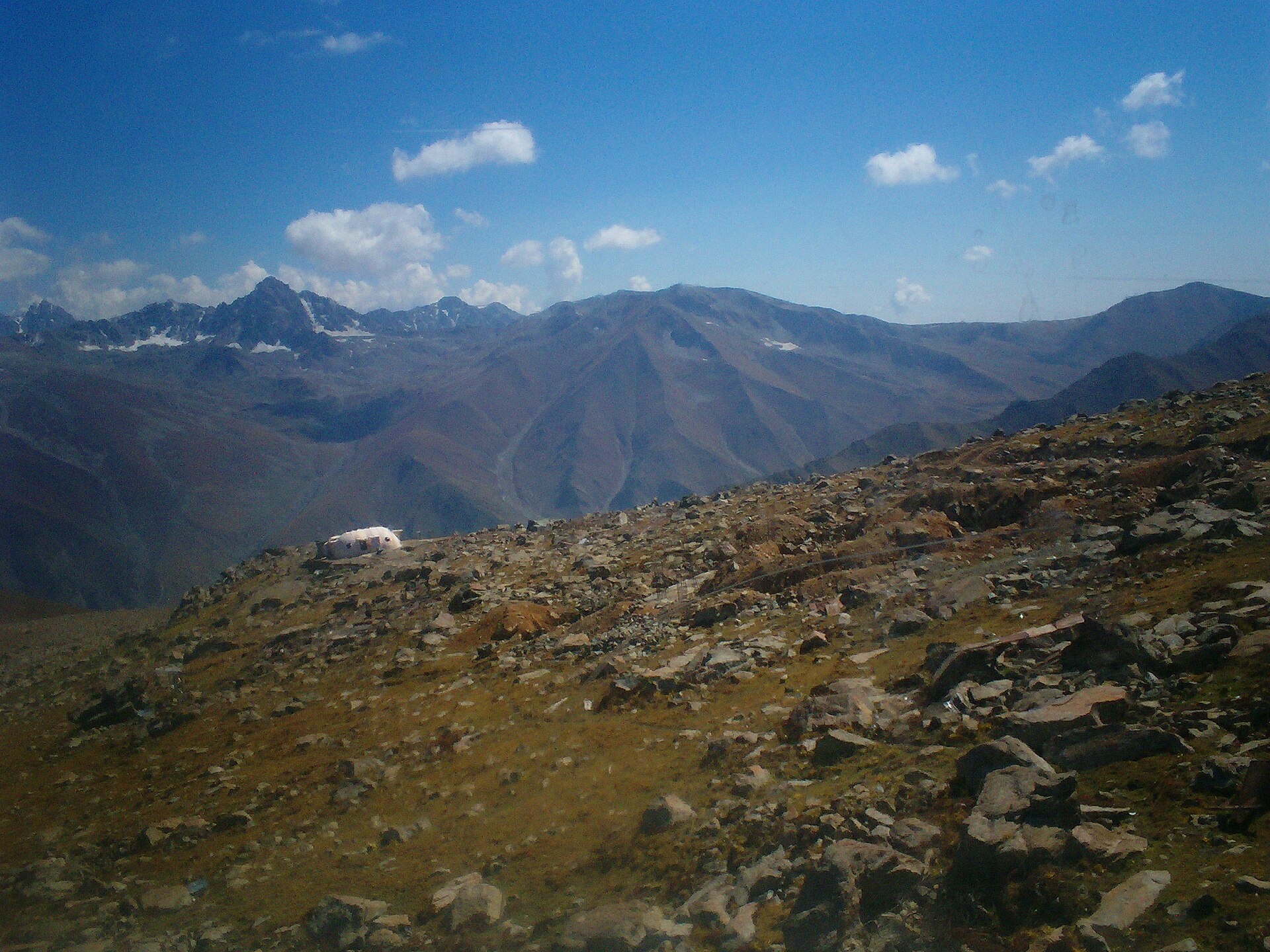 View across the Jammu plains toward the distant hills.