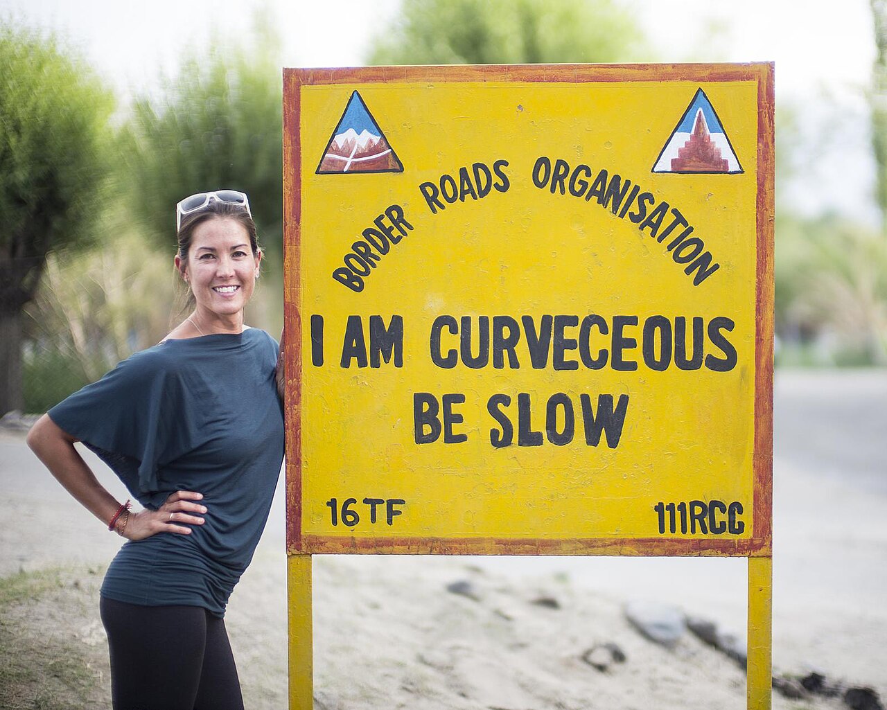 Border Roads Organisation sign along a high-altitude pass in Ladakh