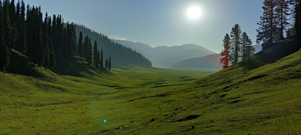 Winding mountain road leading into the northern valleys of Kashmir
