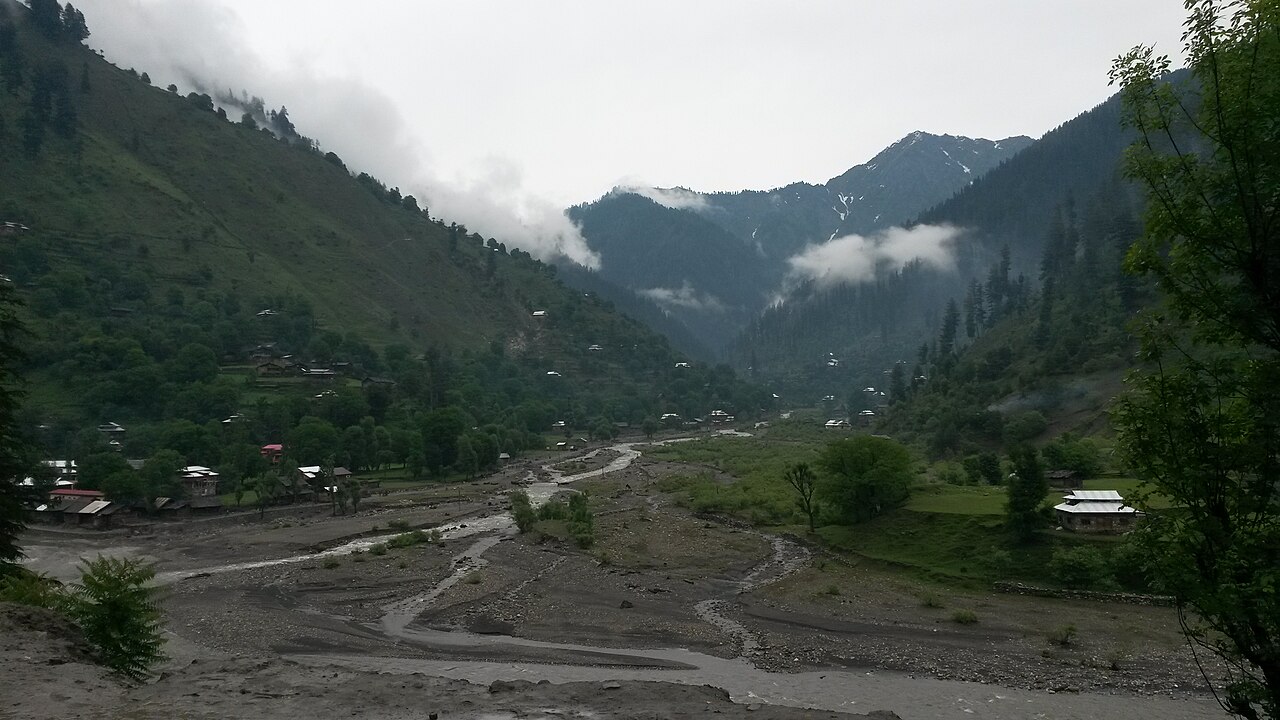 A road covered in snow near Pahalgam