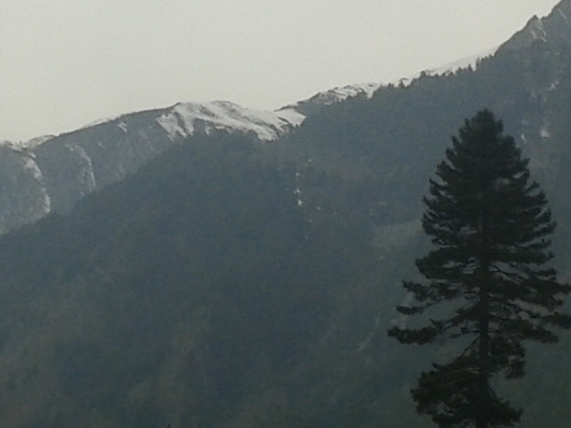 Couple looking at snow capped mountains in Sonmarg.