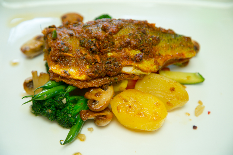 A plate of freshly prepared local trout