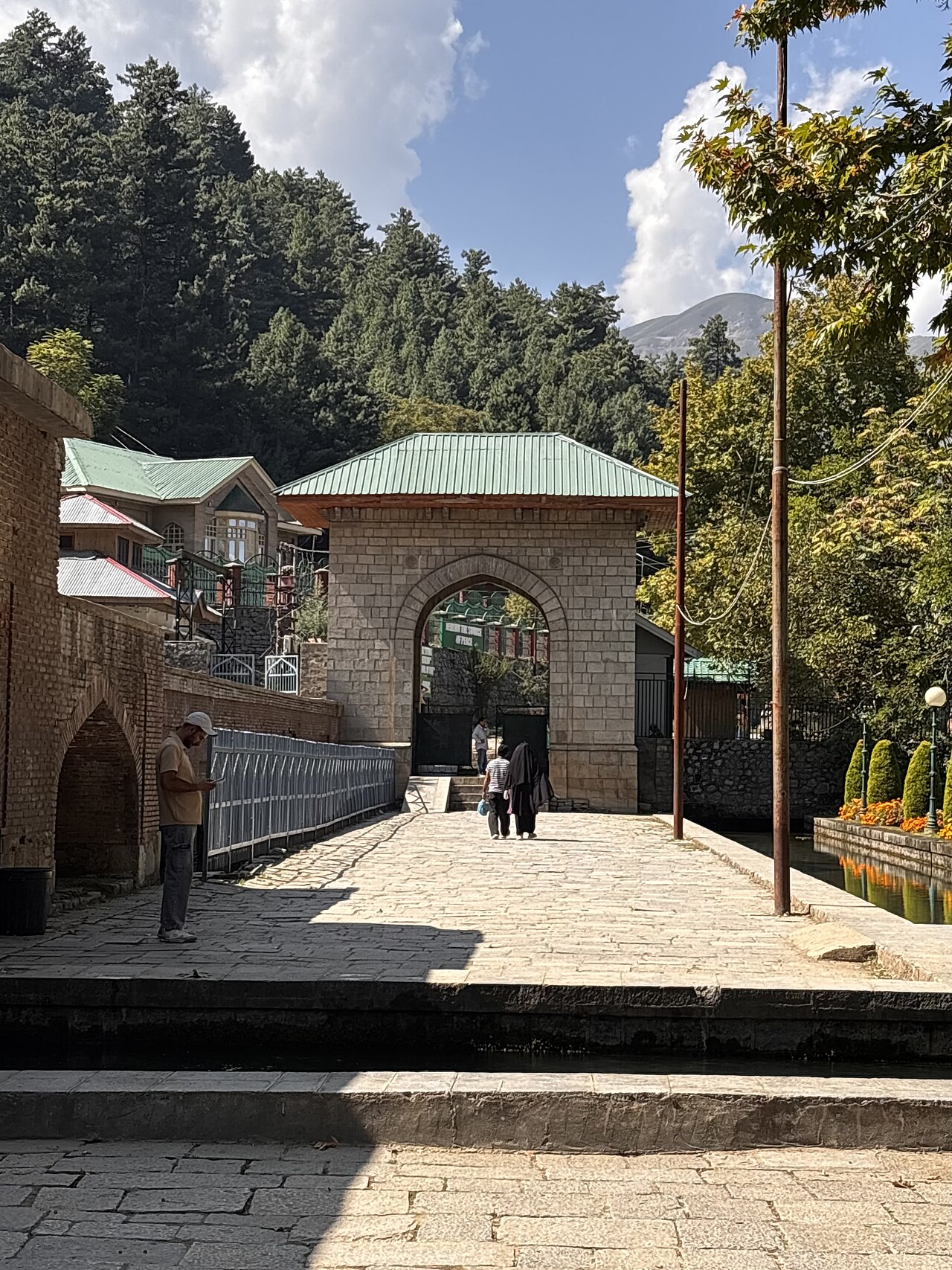 The historical pool and garden architecture at Verinag