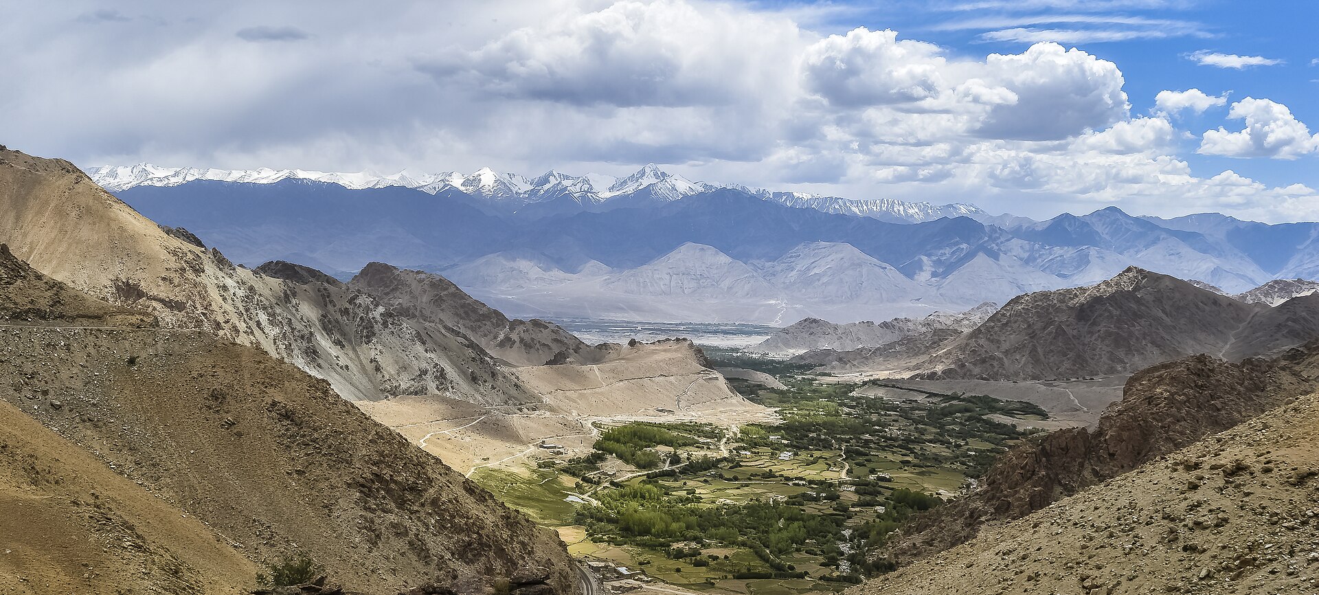 Milky Way arching over Nubra Valley night sky