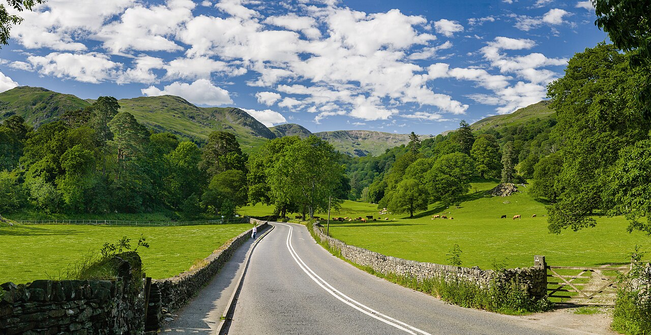 Winding road through the hills