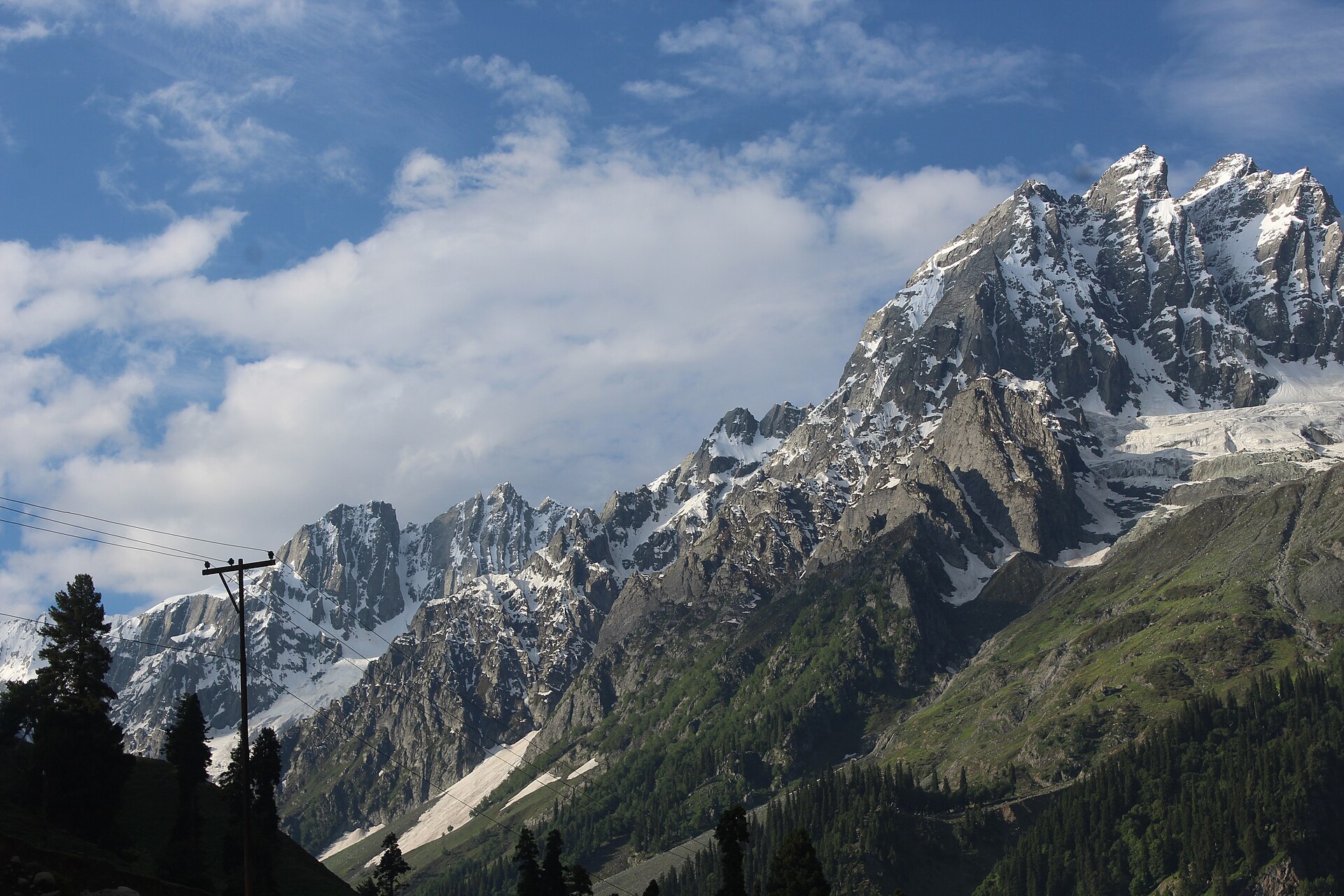 Hotel and resort cabins nestled in Sonmarg valley