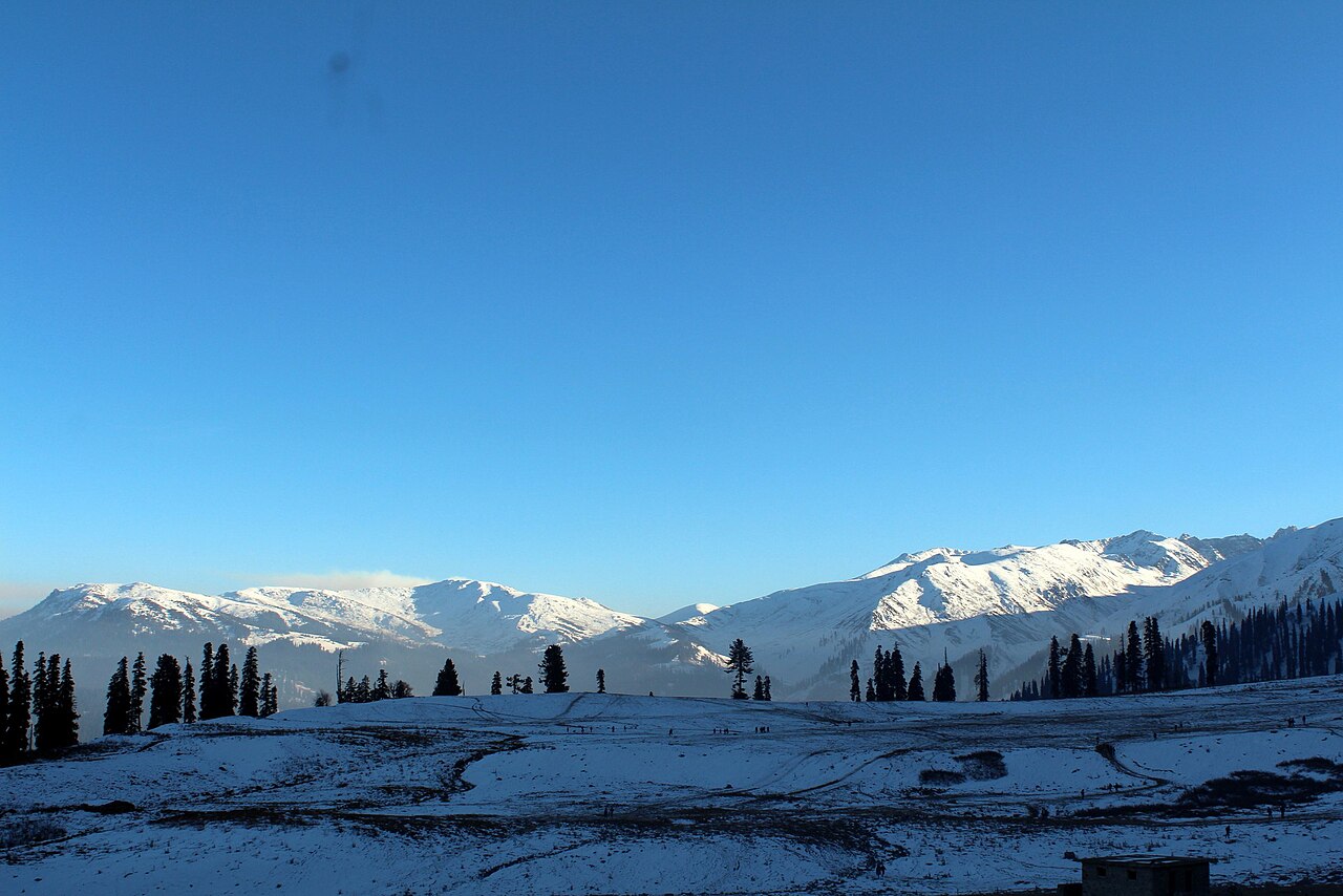 Snowy landscape in Kashmir during winter