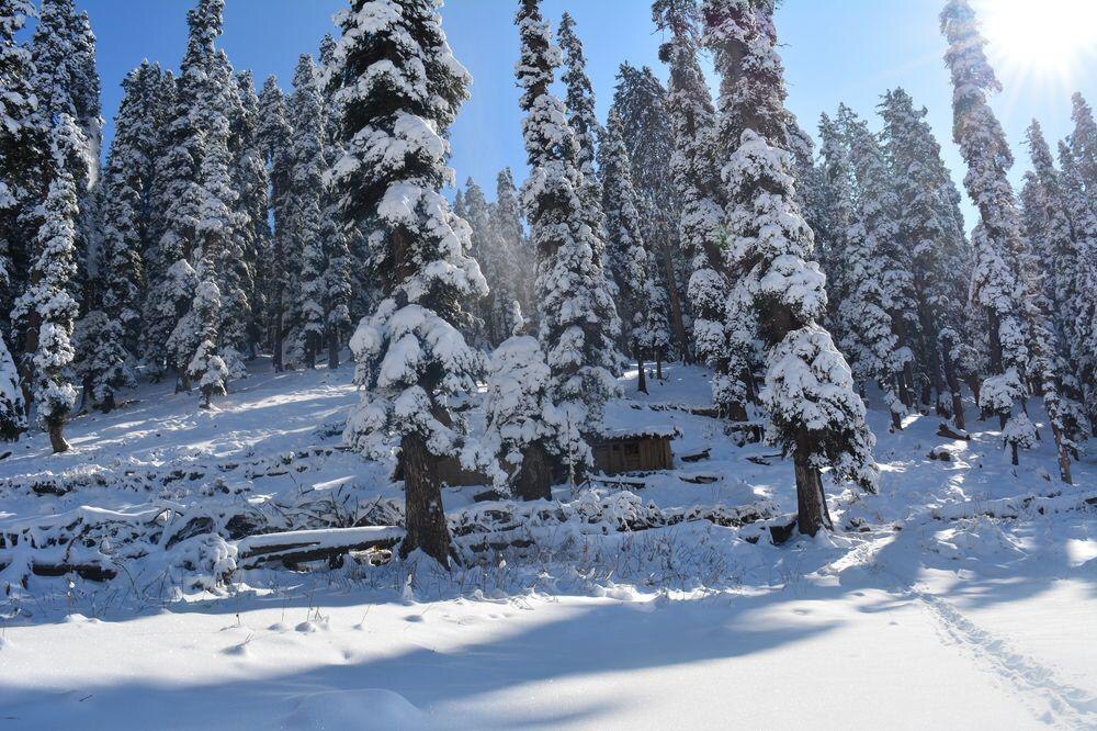 Pahalgam covered in deep winter snow