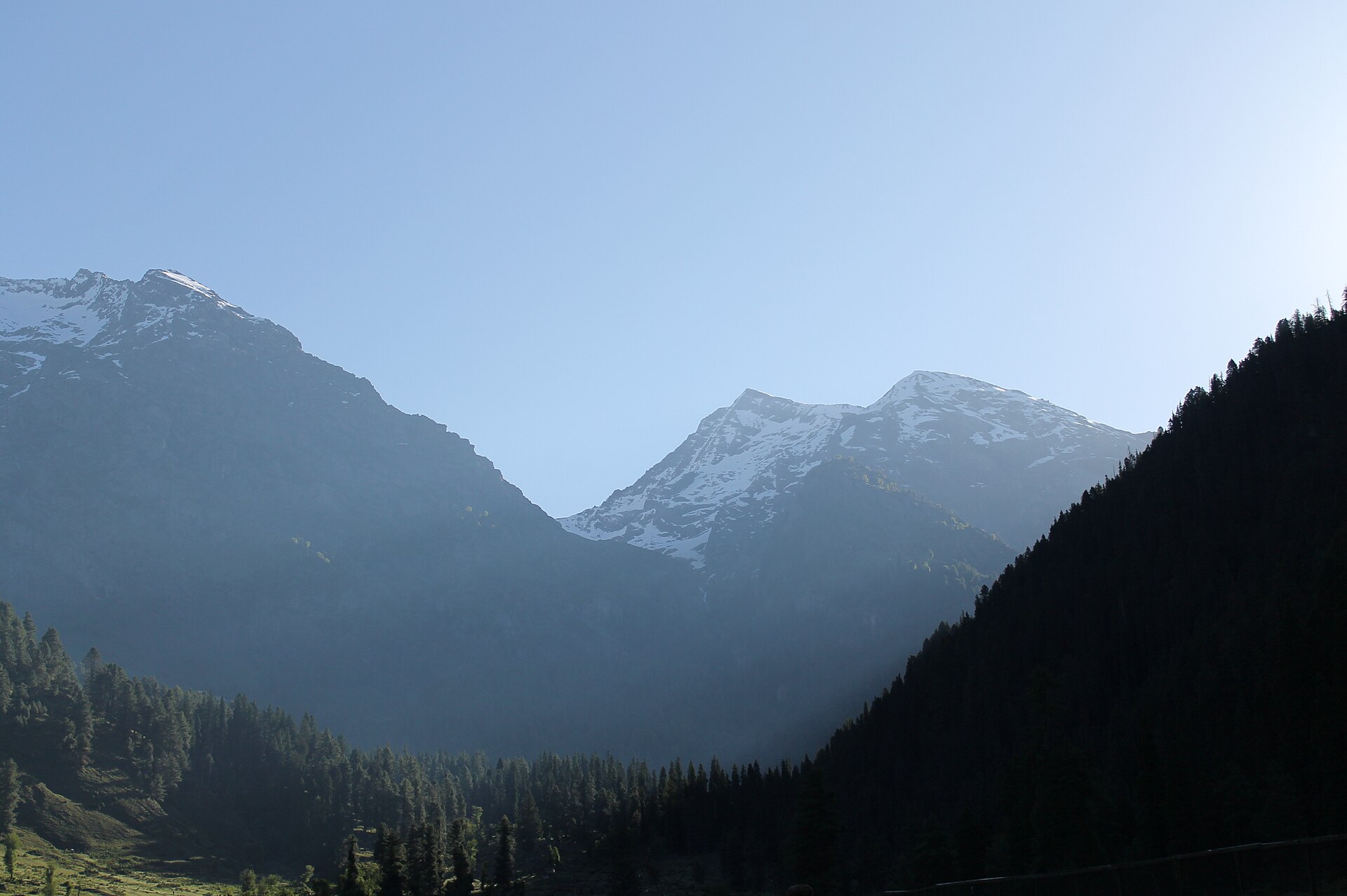 Sunrise over the mountains near Reasi