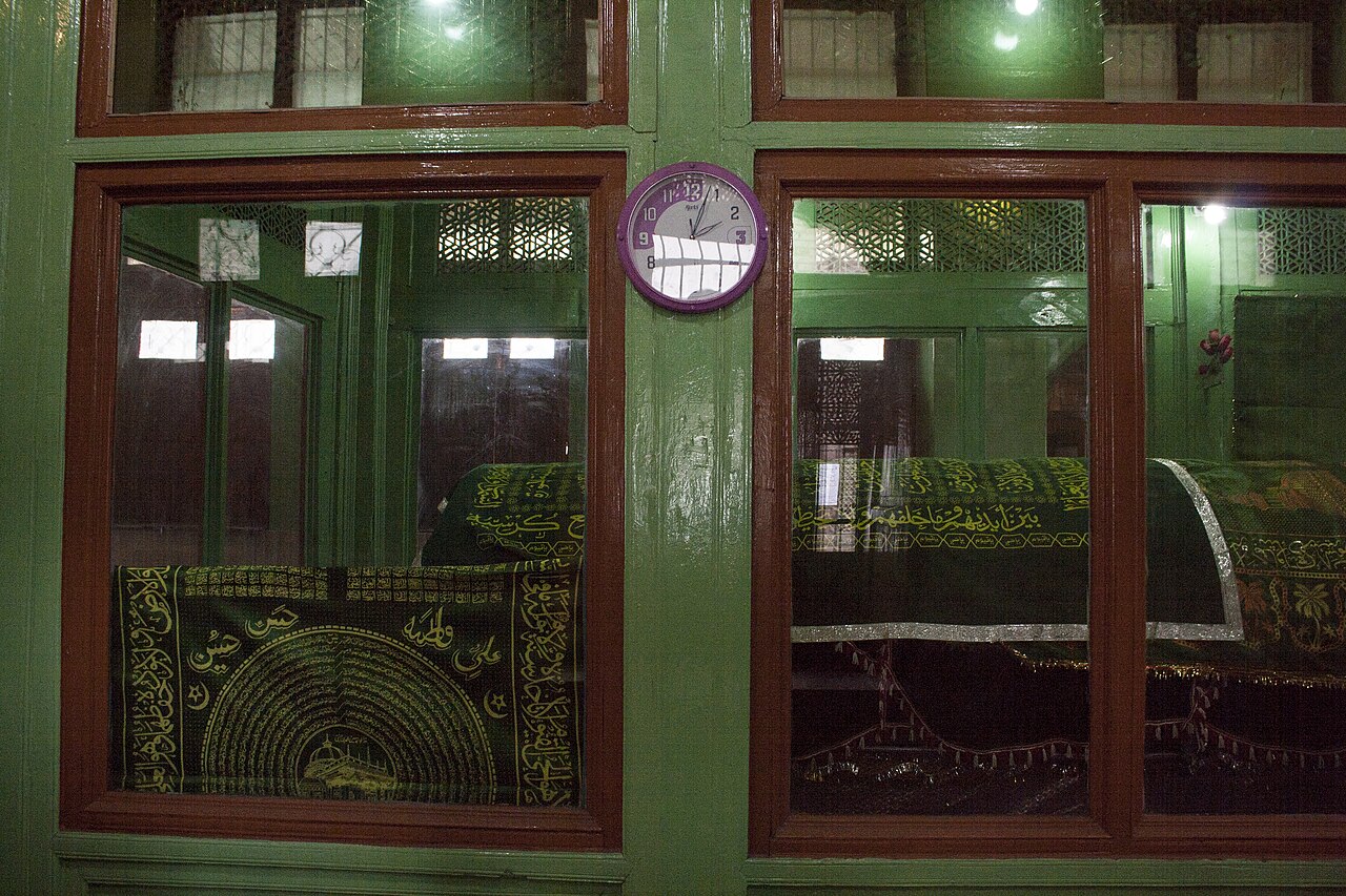 Historic brick shrine building in downtown Srinagar
