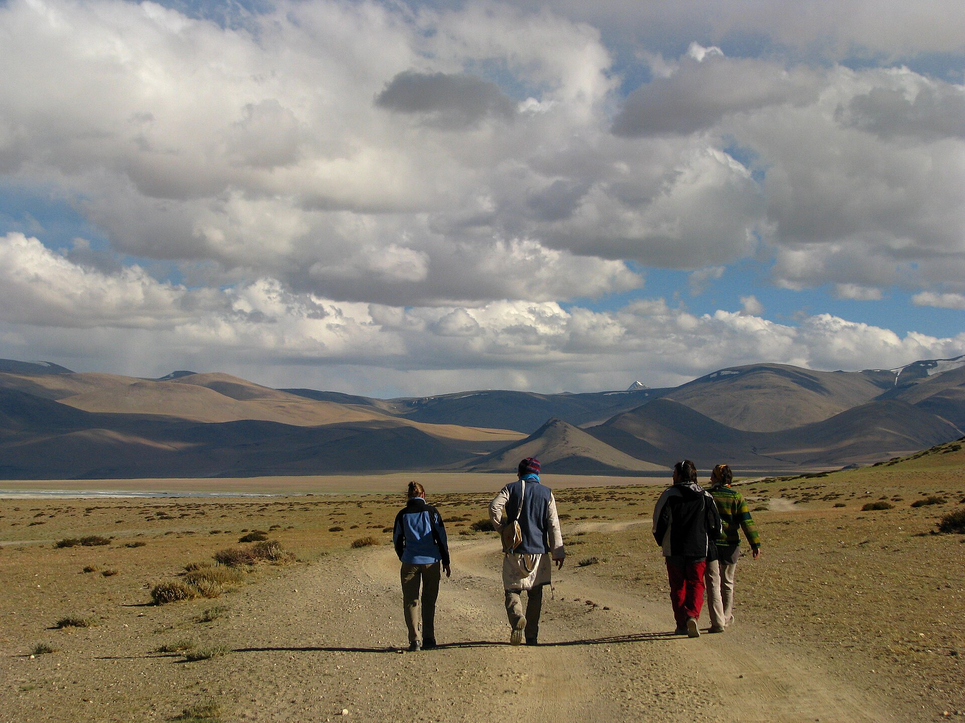 The vast, white-salt flats of Tso Kar lake in Ladakh.