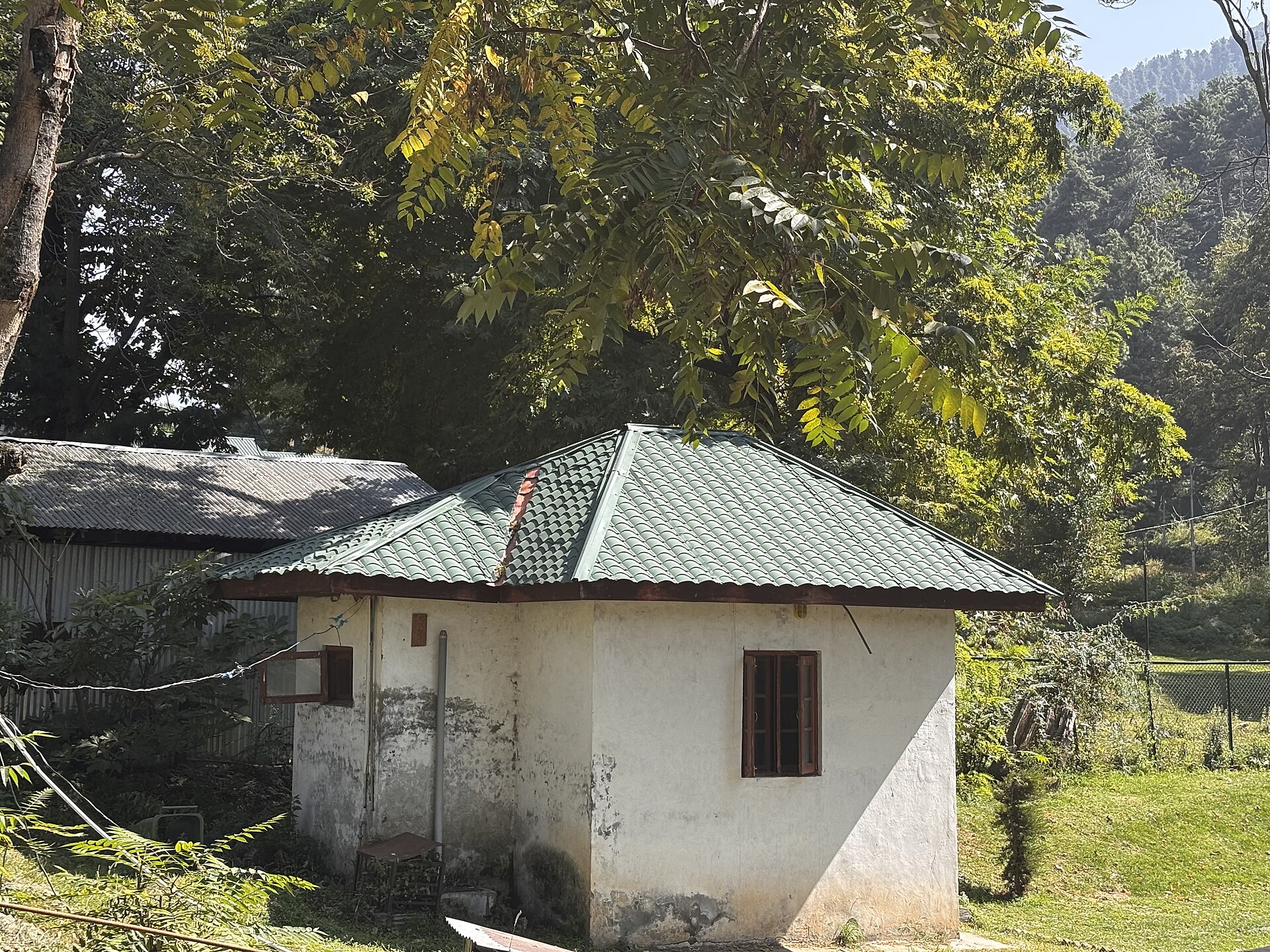 Green mountain valley with running spring water in Kokernag Kashmir