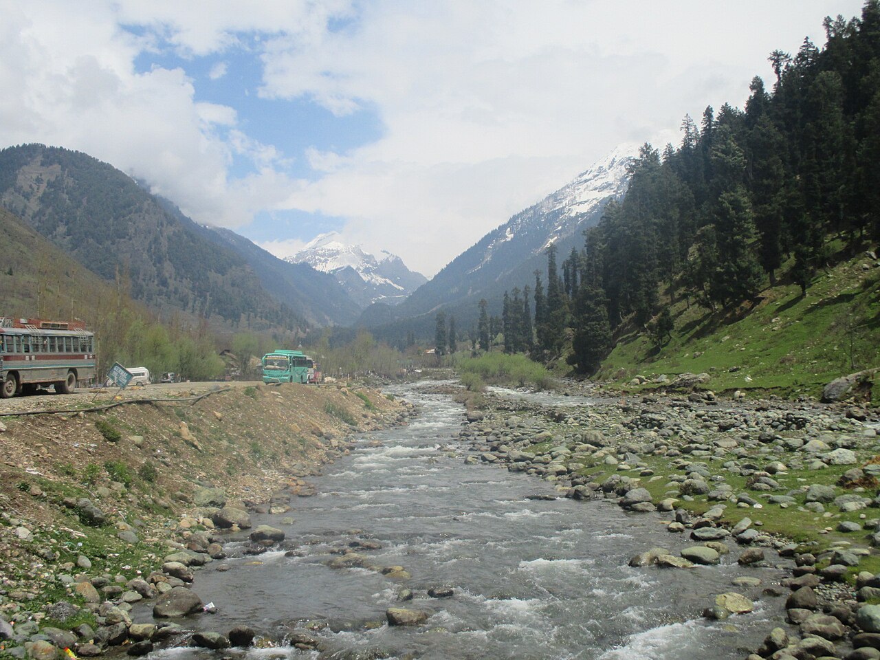 Sunlight hitting the valley floor in the early morning.