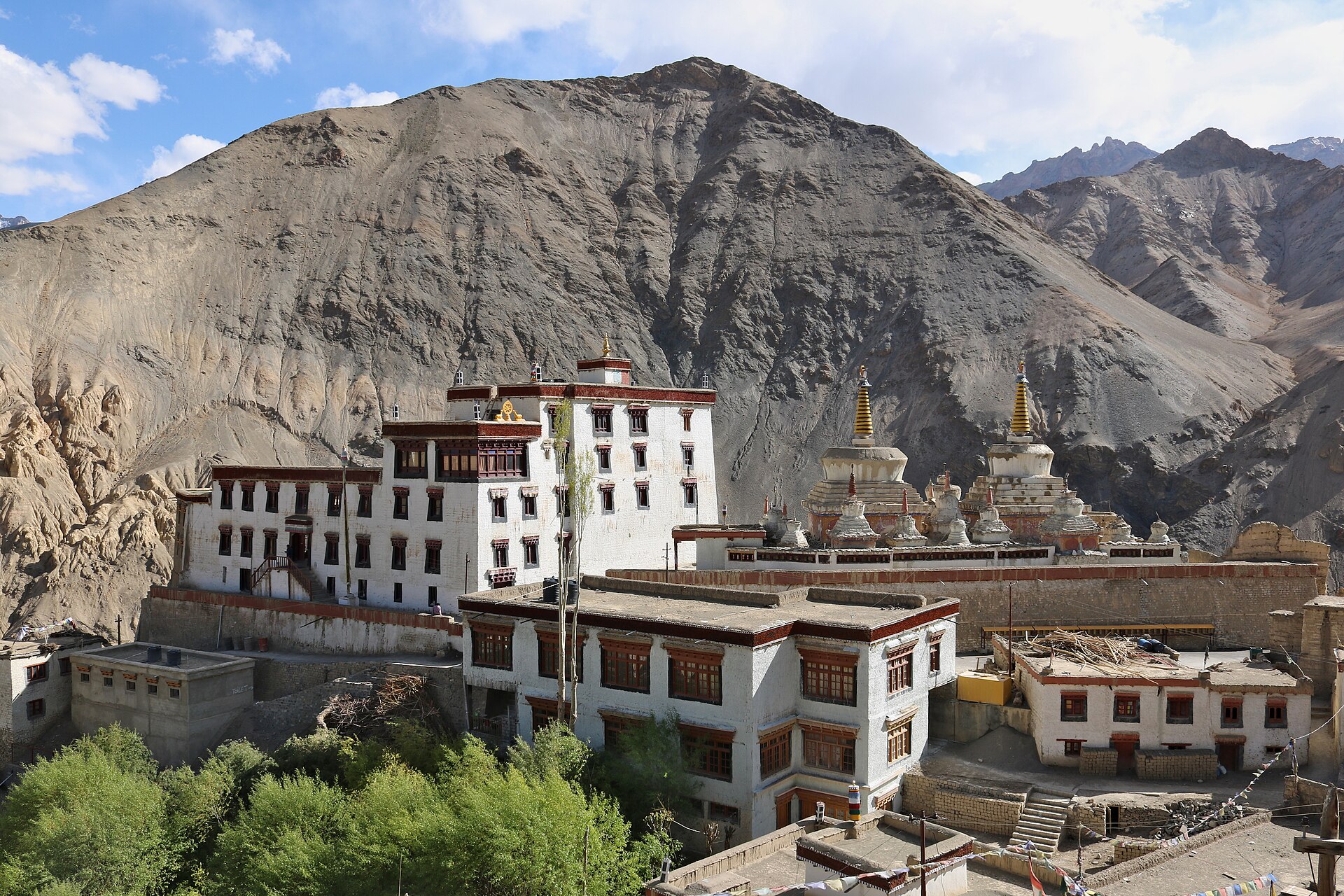 The sprawling Lamayuru Monastery perched on sandy cliffs.
