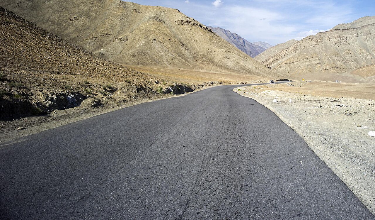 Physical paper map of the Ladakh region
