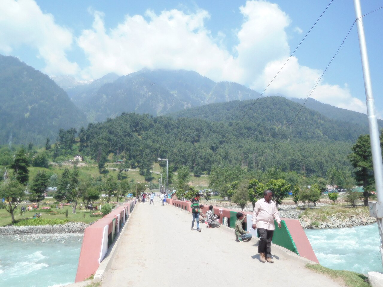 Lidder river flowing through the valley in Kashmir