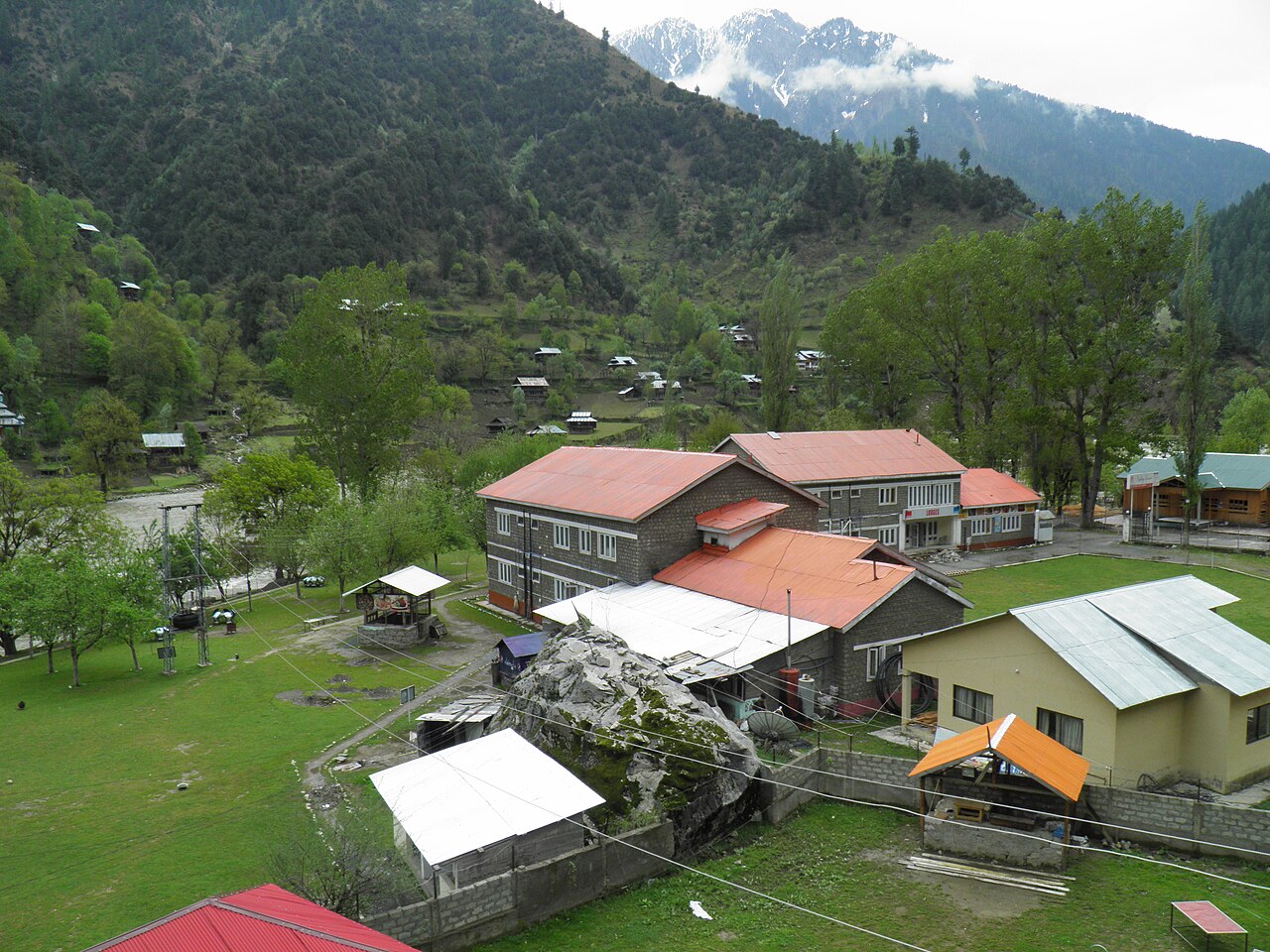 Morning breakfast setup at a mountain resort in Kashmir