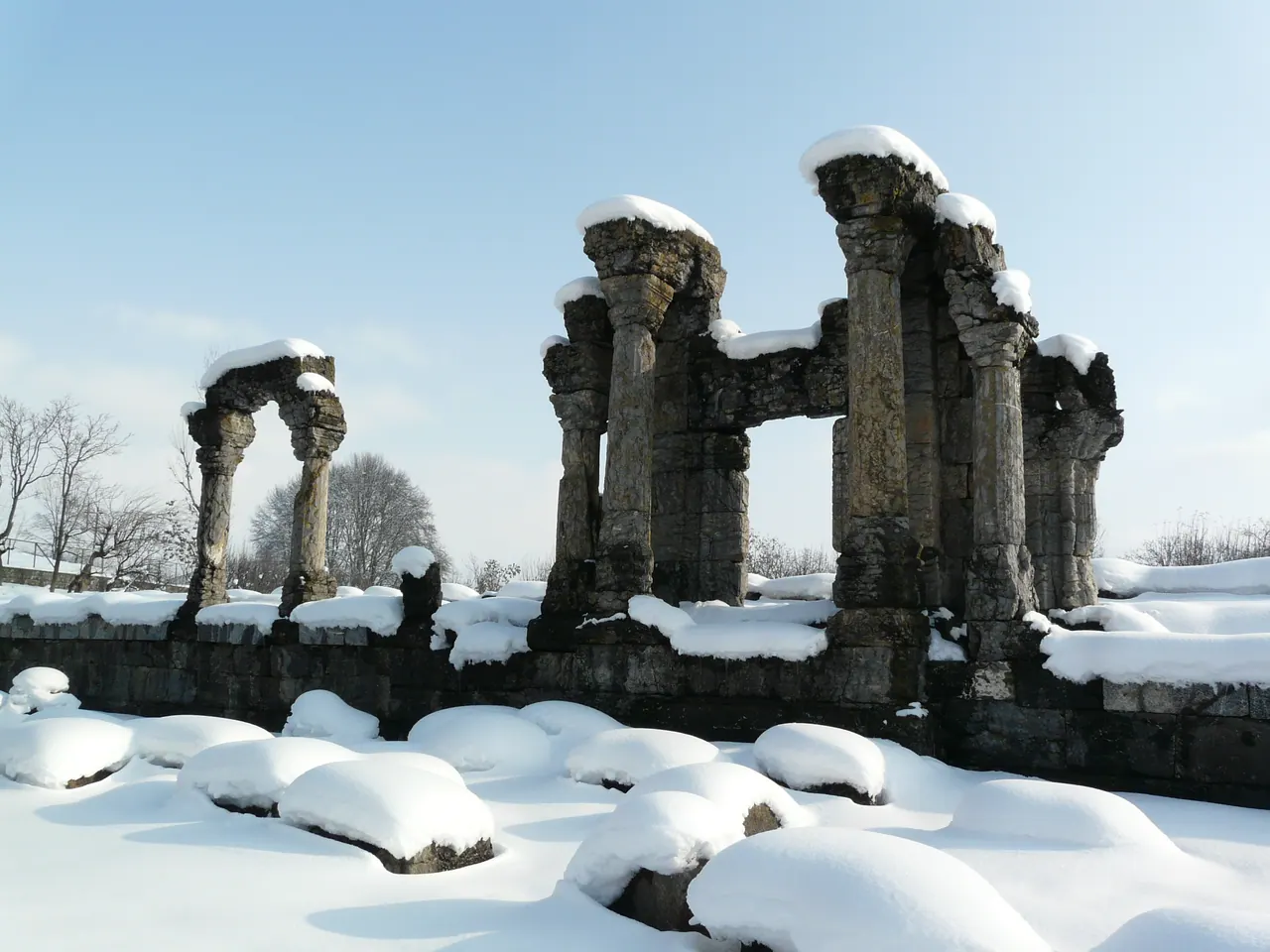 Shiv Khori under snow — view 2, Reasi district, Jammu