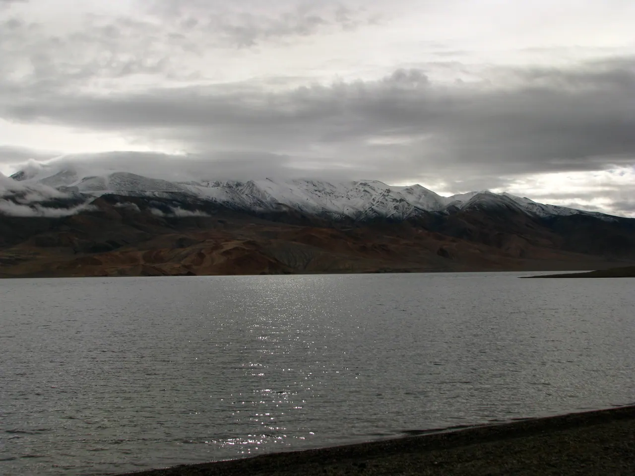 Tso Moriri under snow — view 1, Leh district, Ladakh