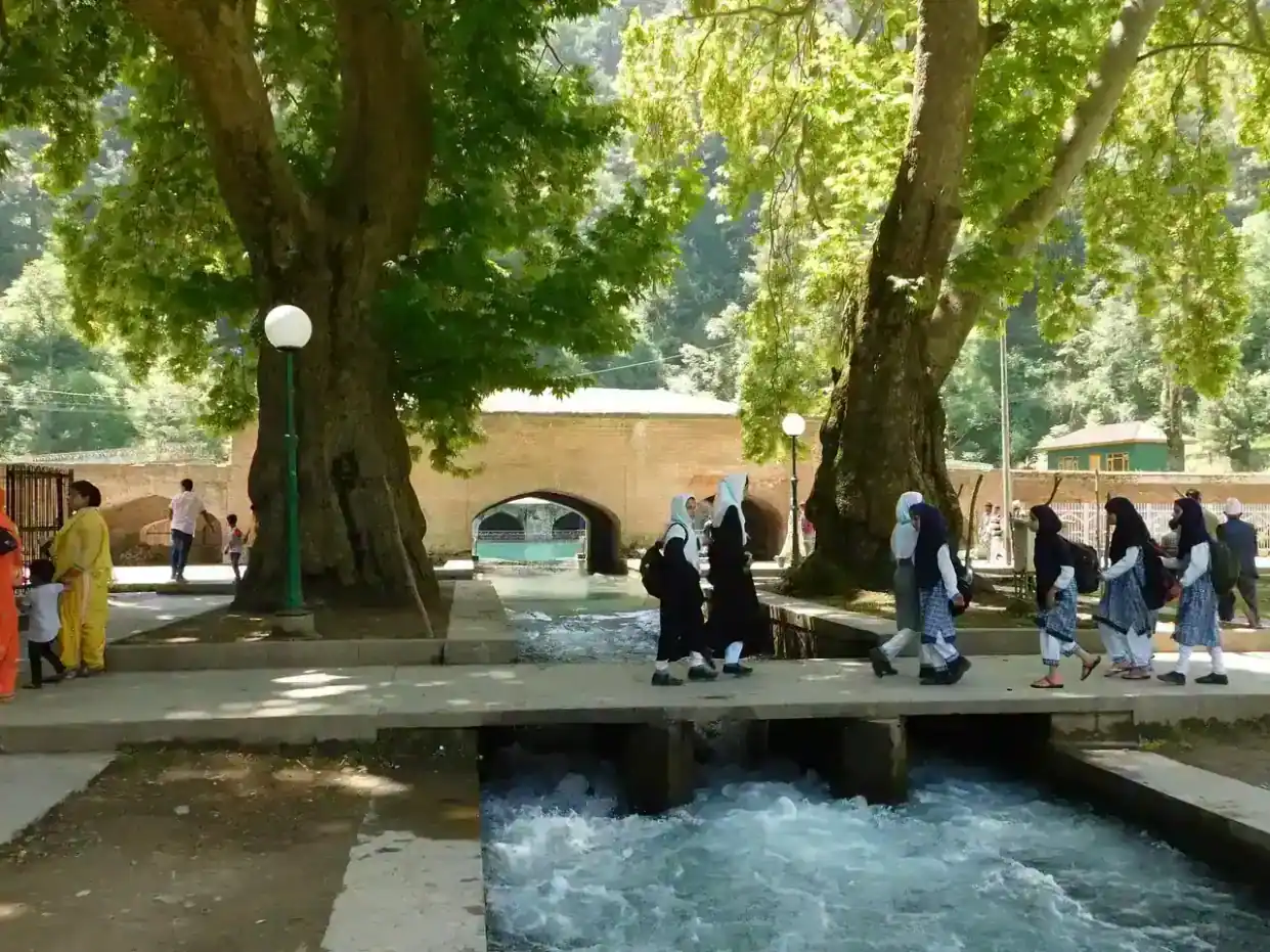 Verinag in summer — view 2, Anantnag district, Kashmir